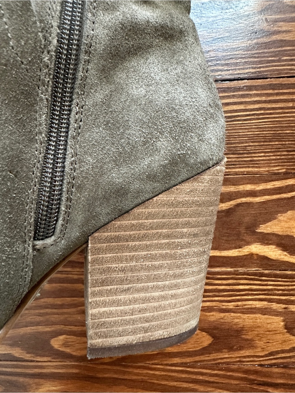 Crown Vintage Knee-High Suede Boots in Taupe Brown 8.5 - Picture 10 of 12
